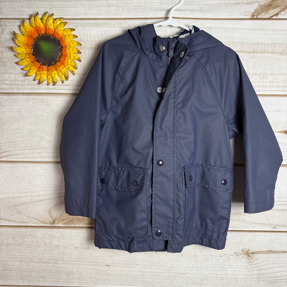 Baby Gap Navy Blue Hooded Raincoat Jacket Size 4 Years Toddler
